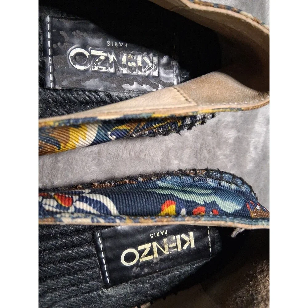 Kenzo Tiger Blue Espadrilles Womens Size 36 Slip On Canvas Shoes Logo